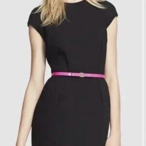 Ted Baker Rozean Black Pleated Petal Cafe Back Black Dress